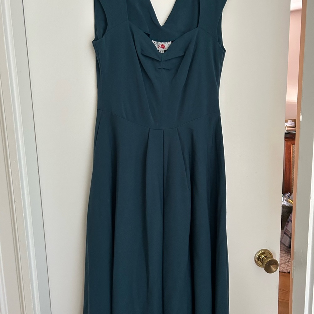 Miss Candyfloss Teal Sweetheart Midi Dress